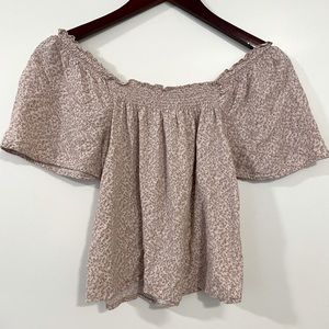 Womens Medium Floral Pink Off Shoulder Blouse